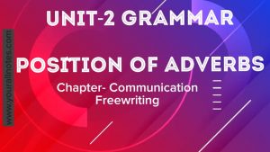 Read more about the article Class 11 New Compulsory English Unit 2  Grammar Exercise Position of Adverbs Chapter: ‘Communication’ Freewriting