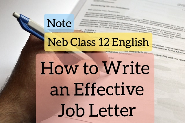 job application letter class 12 neb
