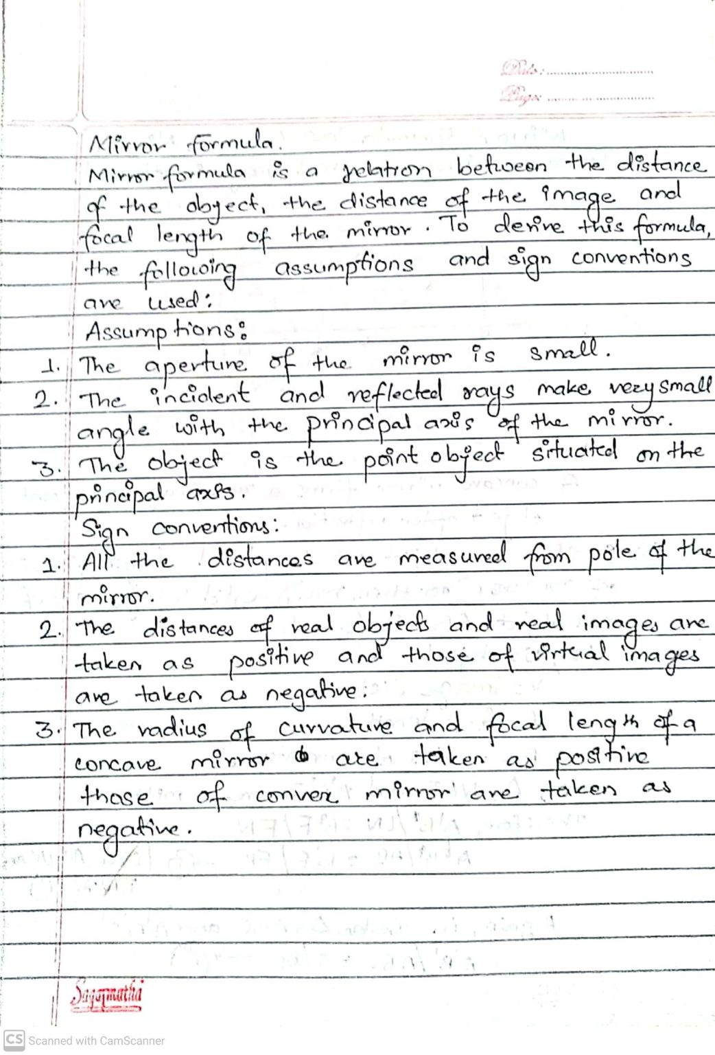 Optics: Class 11 Physics Note - Your All Notes