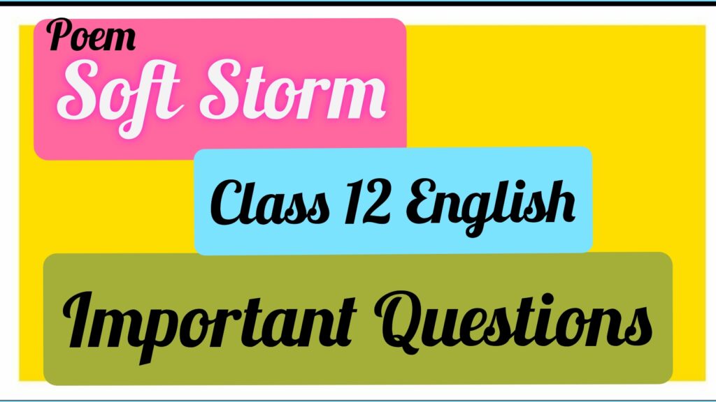 Soft Storm: Class 12 English: Important Questions